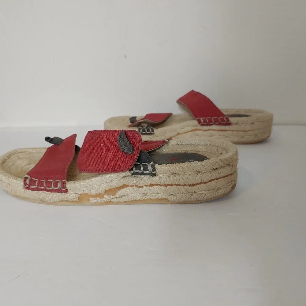 GAP Slip On Platform‎ Espadrilles Sandals Leather Preppy Retro 90's Y2K Boho